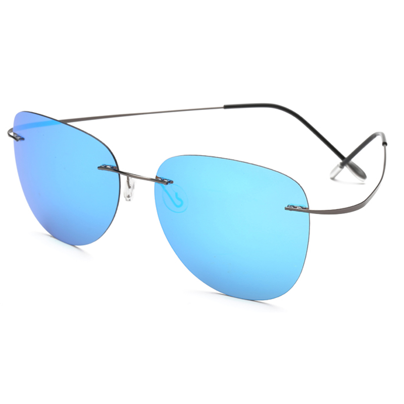 100% Titanium Gepolariseerde zonnebril Polaroid super Licht Randloze Polaroid Gafas Mannen zonnebril eyewear