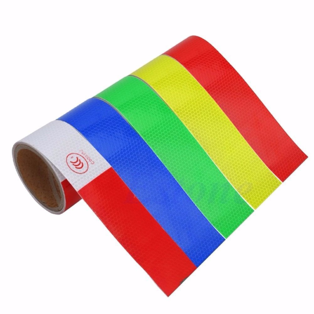 1PC 5CMX3M Reflective Safety Warning Tape Film Sticker Adhesive Decoration Warning Tape