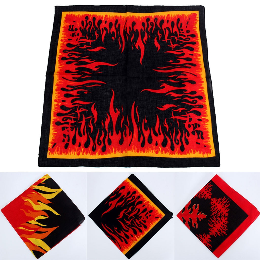 Women Bandana Unisex Hip Hop Black Hair Band Neck Scarf Sports Headwear Wrist Wraps Head Square Scarves Print Handkerchief