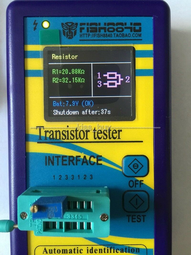 DYKB TFT LCD Transistor Tester Diode Thyristor Capaciteit Weerstand Inductie MOSFET ESR LCR Meter NPN MOSFET