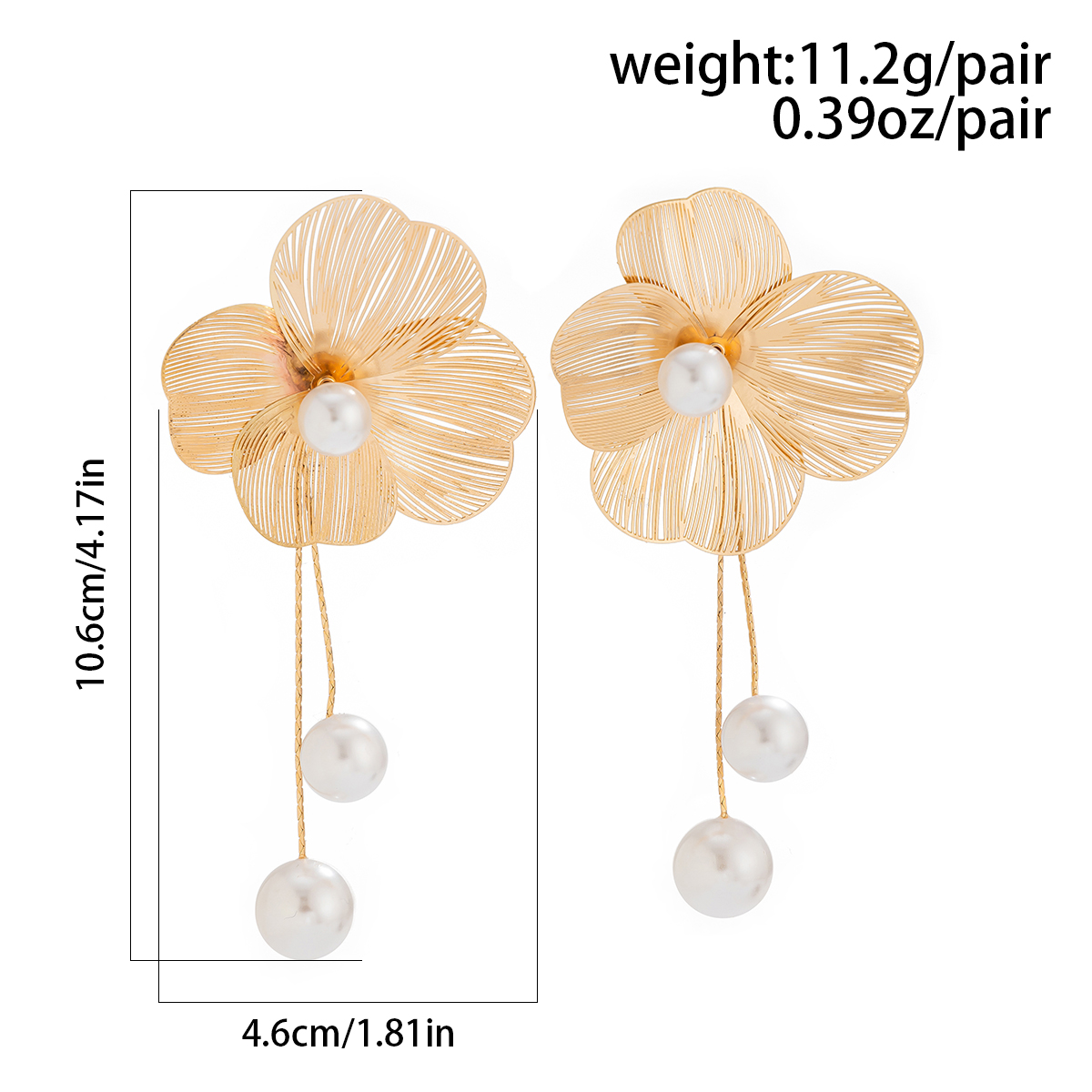 Pendientes largos románticos con borlas y pétalos de flores para mujer, aretes colgantes con perlas de imitación, de joyería para boda 2024
