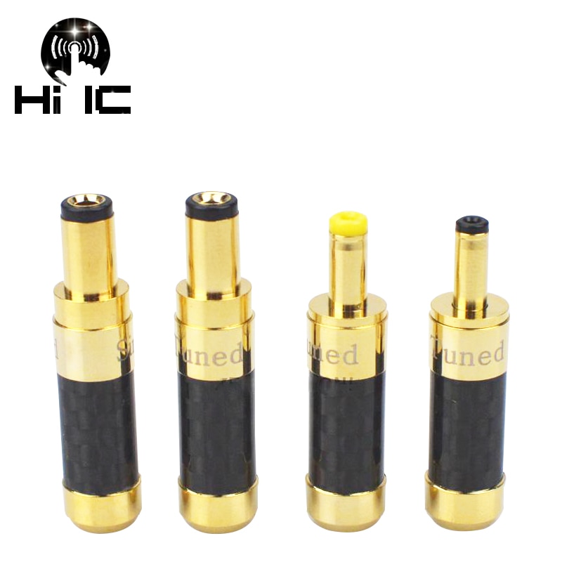 1 pièces Fiber de carbone cuivre plaqué or 5.5*2.5mm 5.5*2.1mm 4.0*1.7mm 3.5*1.3mm DC prise d'alimentation Jack pour ligne de sortie linéaire bricolage
