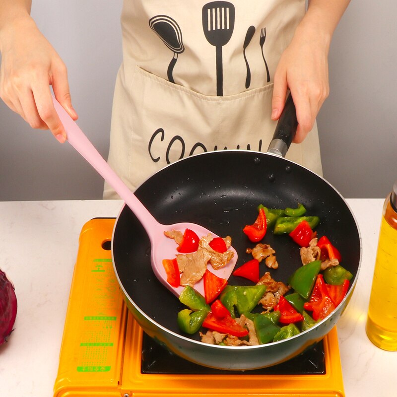 Silicone Utensils Cooking Tool Pink Nonstick Kitchen Utensil Spoon Soup Ladle Turner Frying Spatula Colander Kitchenware