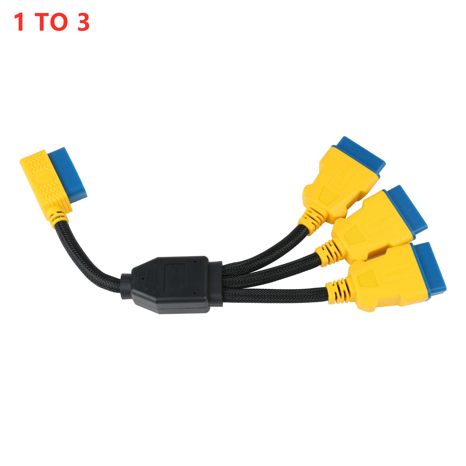 AUTOOL Car OBD II OBD2 16 Pin Male to Female Extension Cable Car Diagnostic Extender Cord Adapter for Pro3/Launch/ELM327: 1 to 3