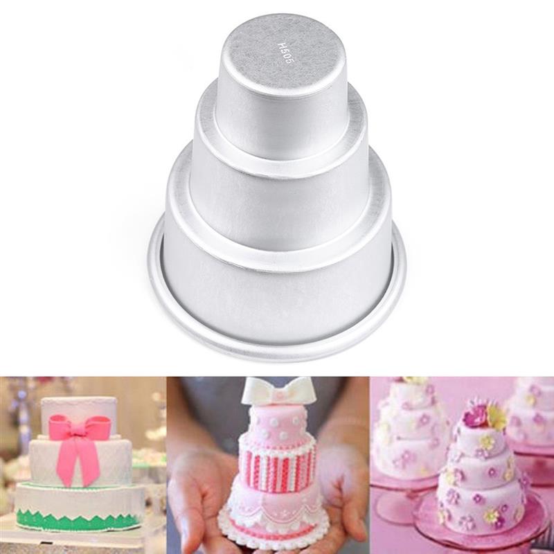 FunPa Small Cake Pan Three Layers Cup Baking Mold Reusable Aluminum Alloy Non-Stick Cheesecake Pan Springform Pan
