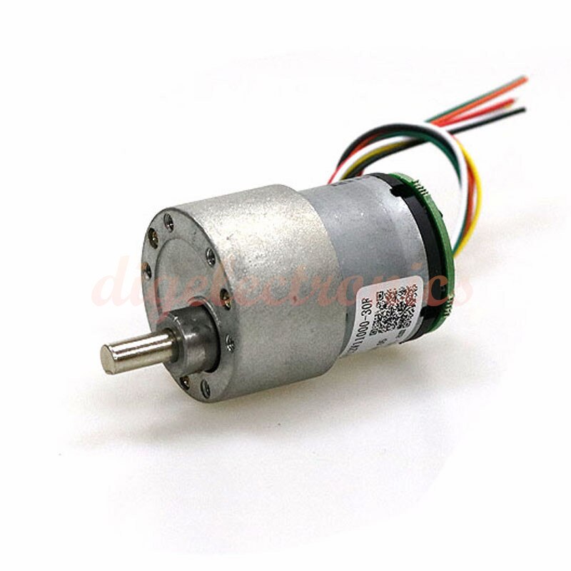 25 / 37mm DC Gear Motor Encoder 9V / 12V High Torque Brushed Geared Hall Sensor Test Speed Motor for Robot Smart Car Toy Model