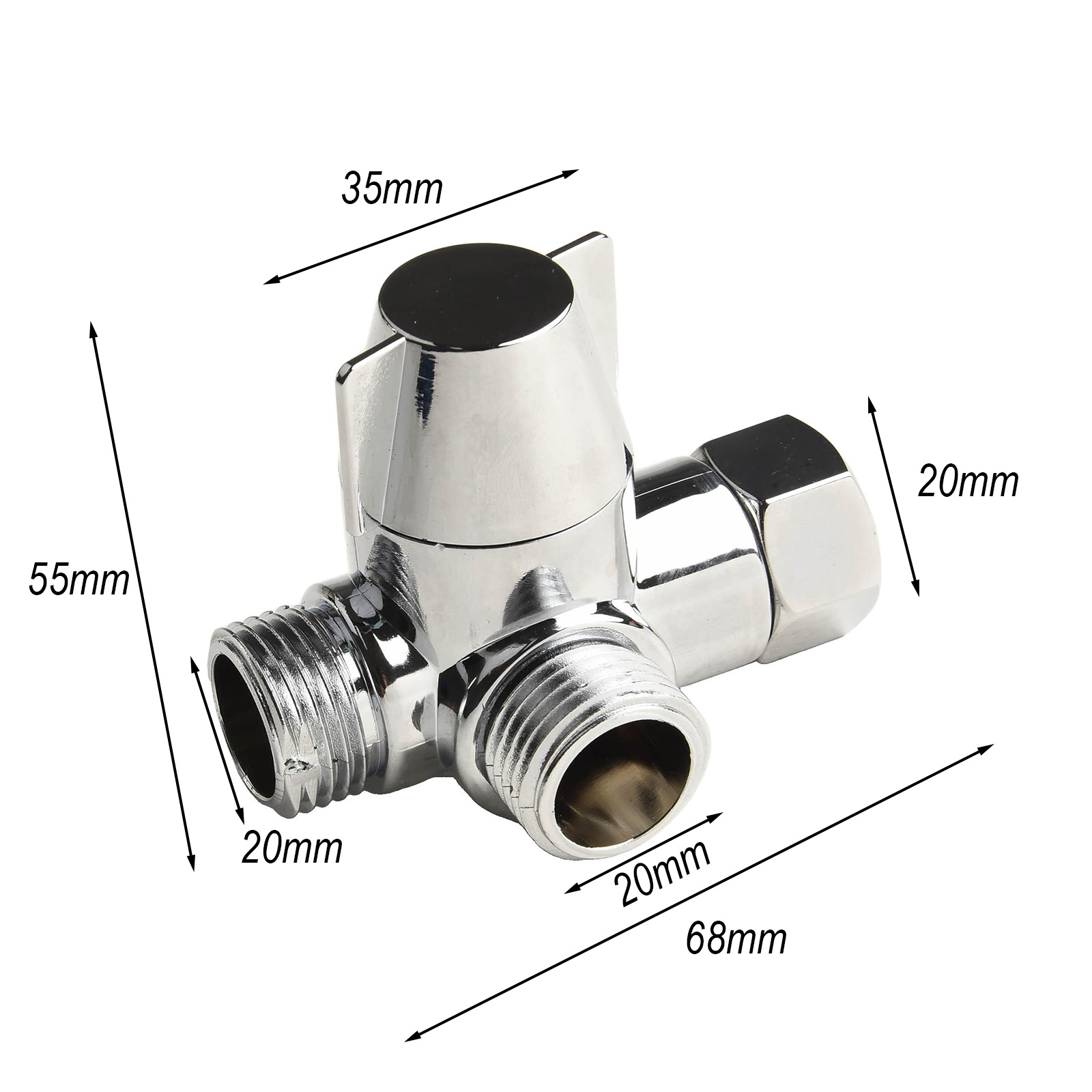 3-Wege G1/2 Auslass Duschkopf Umstellventil T-Adapter Duschschlauch Wasserhahn Splitter 3 Modus Schalter Adapter Badezimmerzubehör