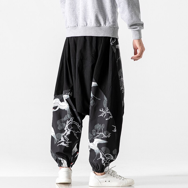 Pantalones bombachos con estampado de para hombre, pantalón corto de retales, cintura elástica, holgado, informal, talla grande
