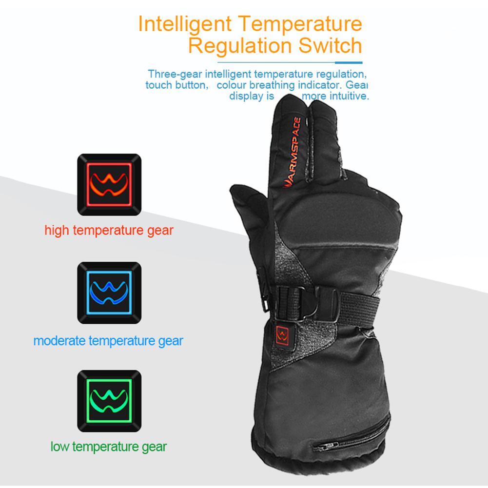 Opvarmede handsker batteridrevne vandtætte vinter termiske handsker varme touchscreen handsker til udendørs sportscykel ridning handsker