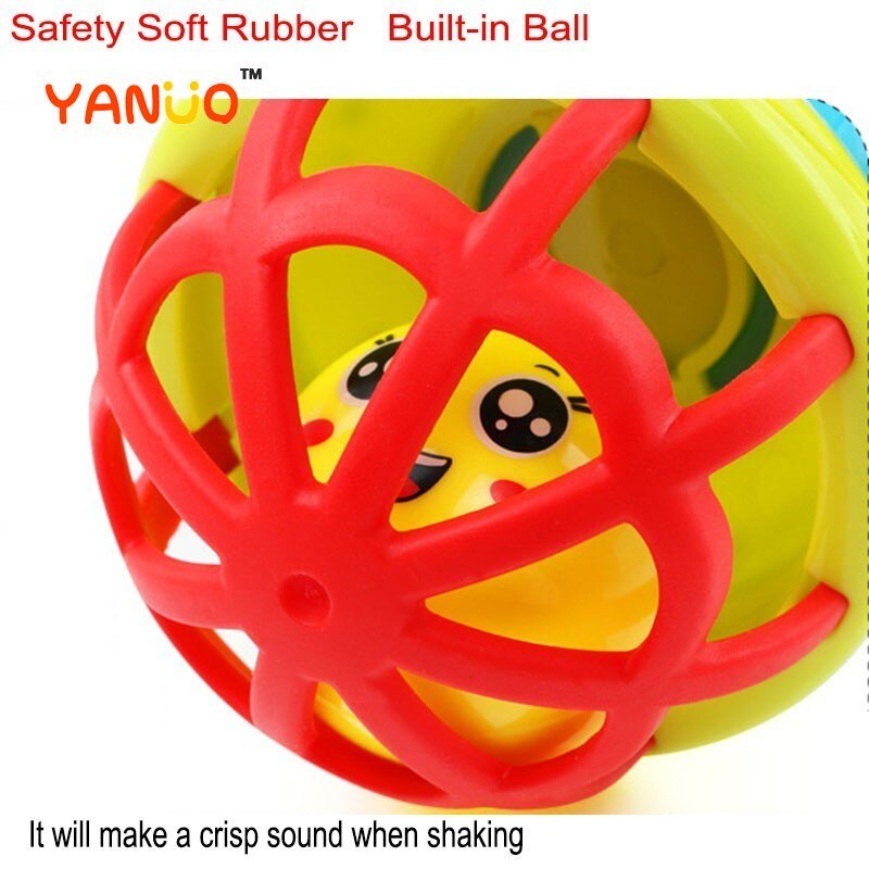 Yanuo Baby Rammelaar Zachte Rubber Halter Bal Tand Ring Rubber Ring Vroege Onderwijs Hand Vangen Bal Kinderen Speelgoed