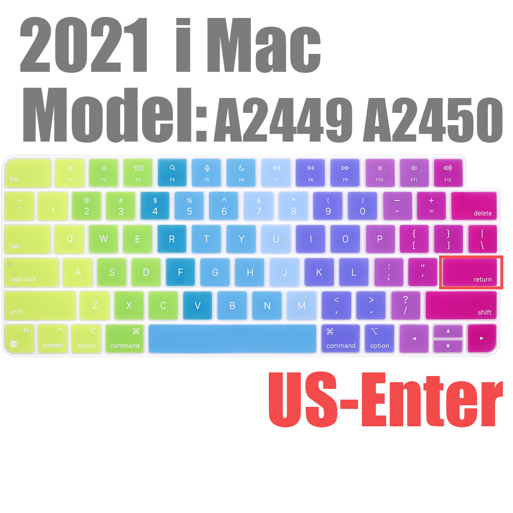 For Apple iMAC Keyboard Cover release) A2450 A2449 Magic Keyboard Stickers Protector Silicone Bluetooth keyboard case US: US-type