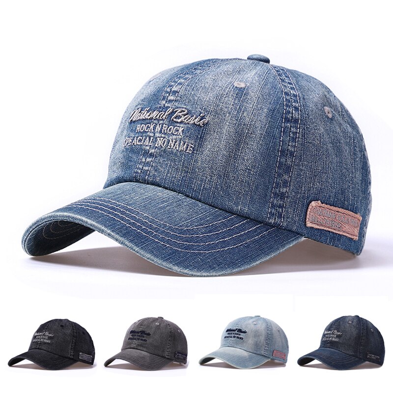 Adult Denim Baseball Hats Lady Summer Sun Cap Men Big Size Casual Snapback Caps 56-65cm 18 Colors