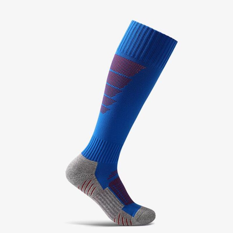 1 pairs Children Sports Football Sock Kids Knee High Breathable Training Outdoor Running Cycling Ski Socks for Boy: blue / EU 28-32