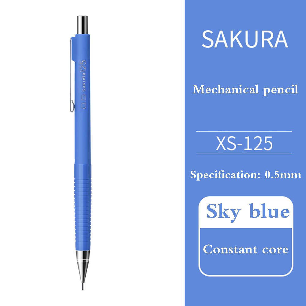 Crayon automatique japonais Sakura XS-123/125, 4 pièces, pour étudiants, , dessin, peinture, noyau Anti-rupture 0.3/0.5/0.7MM: 4Pcs blue 0.5mm
