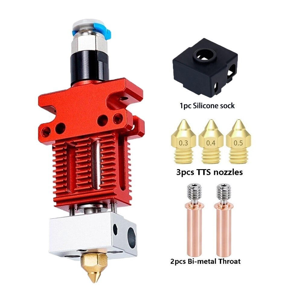 MEGA CR-6 SE Hotend Kit Metal Extrusion Extruder 3D Printing Parts Titanium alloy Bimetal heatbreak for Creality CR-5 PRO CR6: NozzleThroatBlkSock