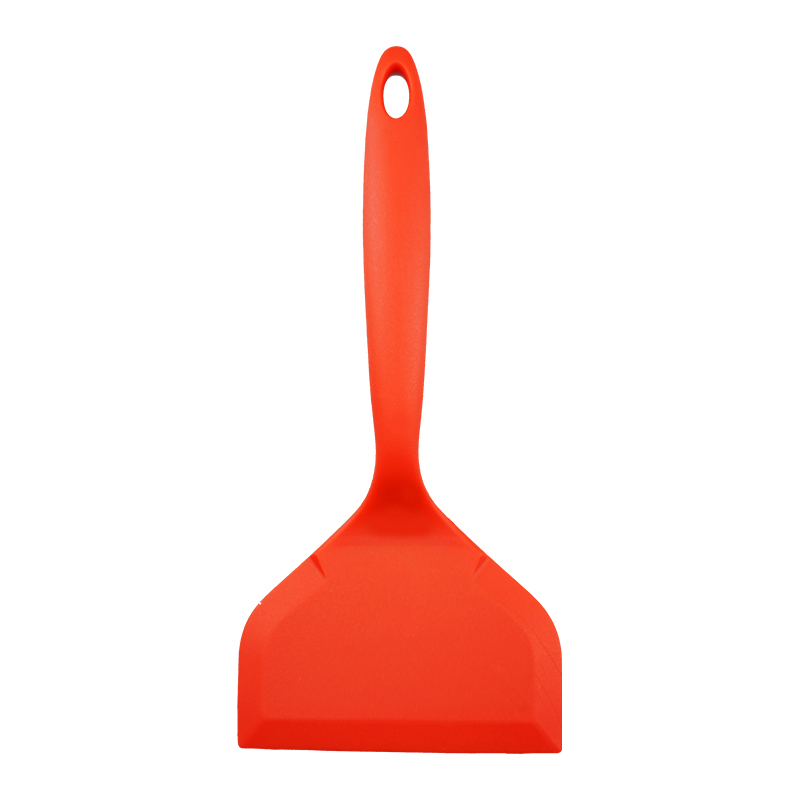 Silicone Kitchen Ware Cooking Utensils Spatula Beef Meat Egg Kitchen Scraper Wide Pizza Cooking Tools Shovel Non-stick Spatula: Red