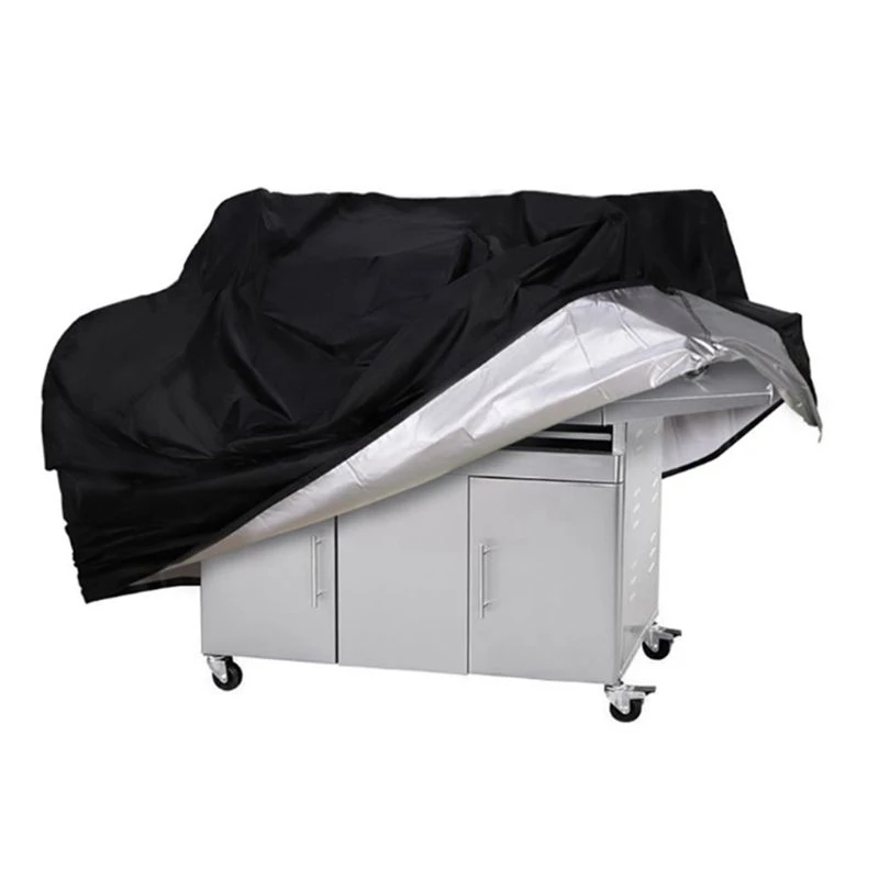 Cubierta protectora para parrilla de barbacoa, cubierta negra redonda para parrilla de barbacoa, resistente al agua, resistente a la lluvia, para exteriores, para exterior, polvo: 200 x 360 cm