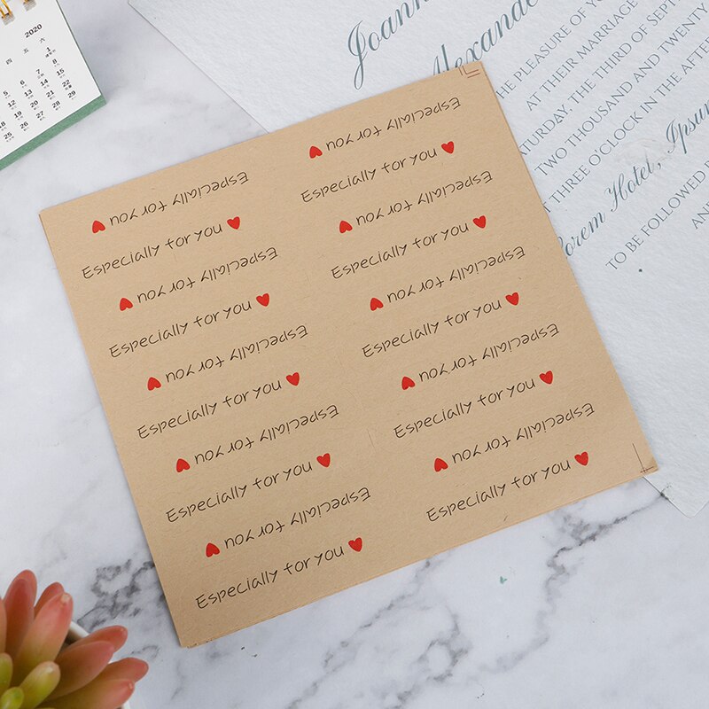 5Sheets 7.8x1.5cm Especially for You Long Kraft Paper Sticker Scrapbooking Labels Sticker, Self-adhesive DIY Paper Label