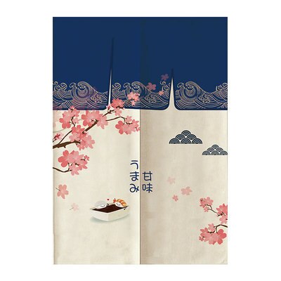 Japanilainen kirsikankukka suuri aalto ovi verho koriste verho koti makuuhuone keittiö kylpyhuone puoliverho feng shui verho: 02 / 85 x 90cm