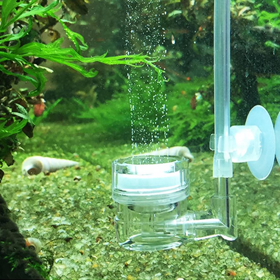 Aquarium CO2 Diffuser Glas Tank Regulator CO2 Verstuiver Met Keramische Schijf Zuignappen Voor Fish Tank