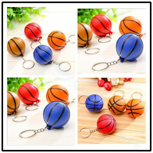 plastic basketball Bag Pendant Mini basketball Keychain men car key rings Sports Souvenir party favor School birthday