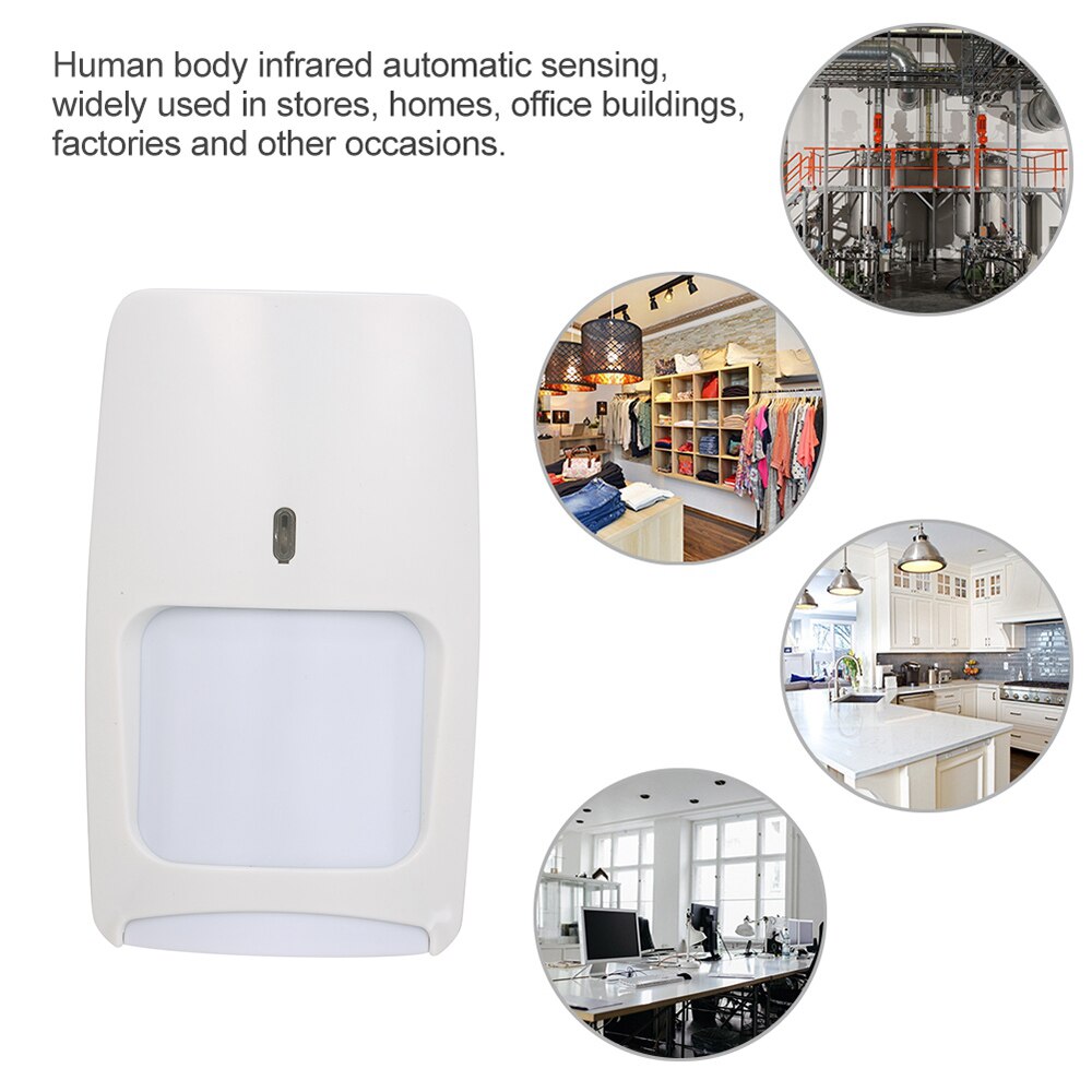 Wired Dual-tech Infrared Motion Detector Microwave Wall Mounted PIR Sensor Pet Immunity for Home Burglar Security