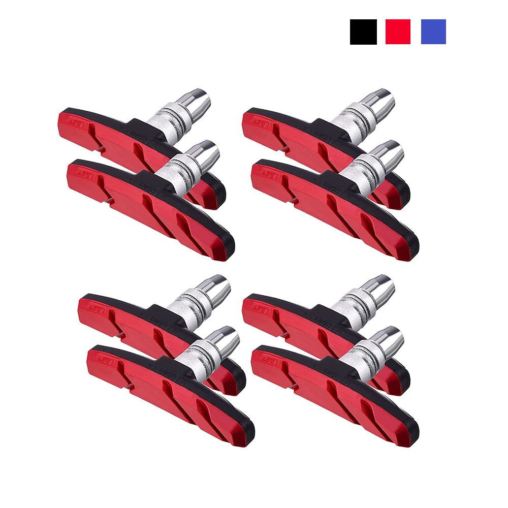 4 Pairs V-shaped Silent Brake Pads Suitable For BMX Road Mountain Bike Silent Durable Brake Pads Bicycle Accessories
