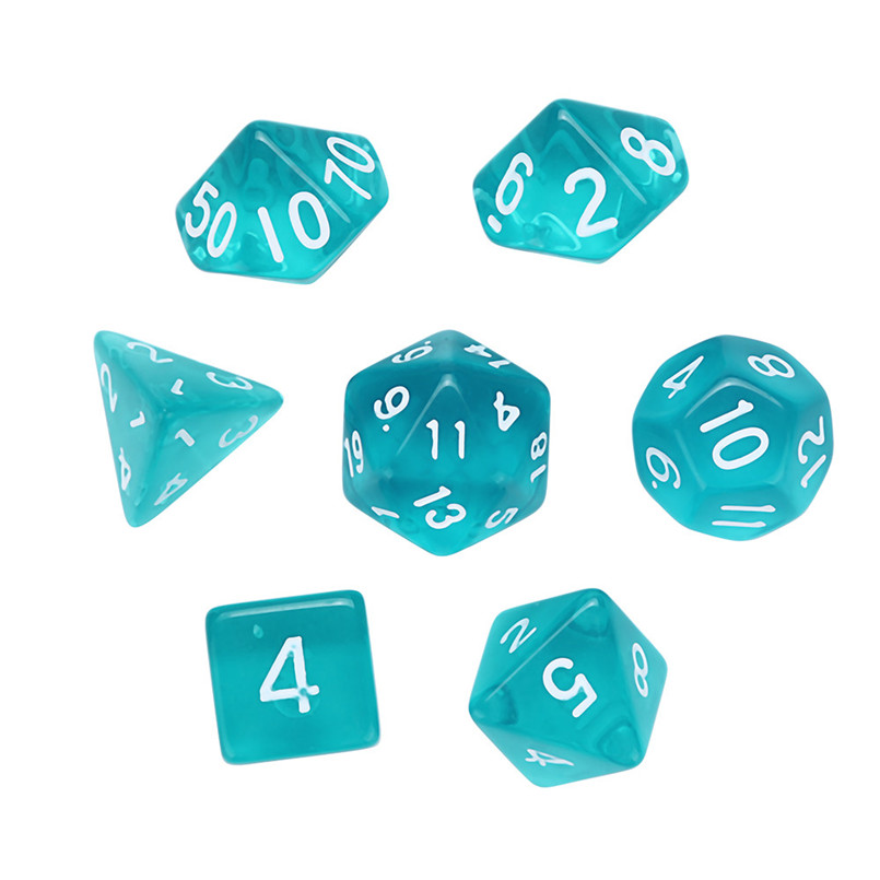7Pcs game dnd dice sets polyhedron D20 acrylic dice entertainment happy freaky dice dados poliedricos dados de rpg 30A20