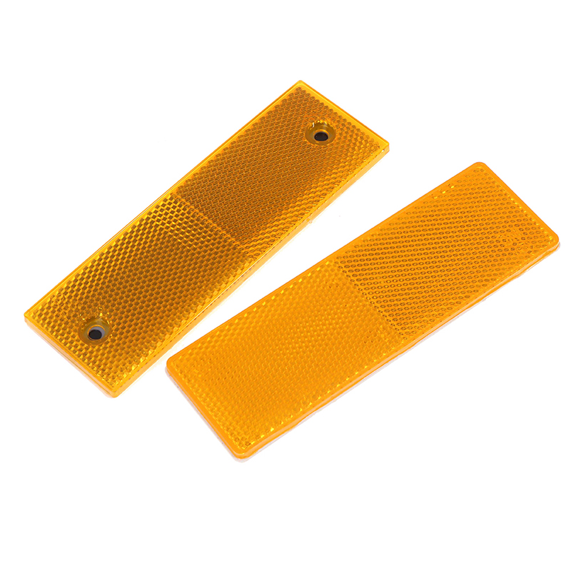 2 pièces rouge/blanc/Orange camion moto adhésif Rectangle plastique réflecteur réfléchissant plaque d'avertissement autocollants panneau de sécurité