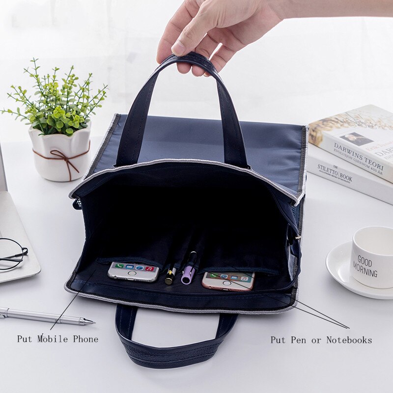 Impermeabile A4 Oxford + PU borsa portadocumenti portatile borsa per computer portatile borsa per ufficio borsa per documenti contratto borsa per studenti