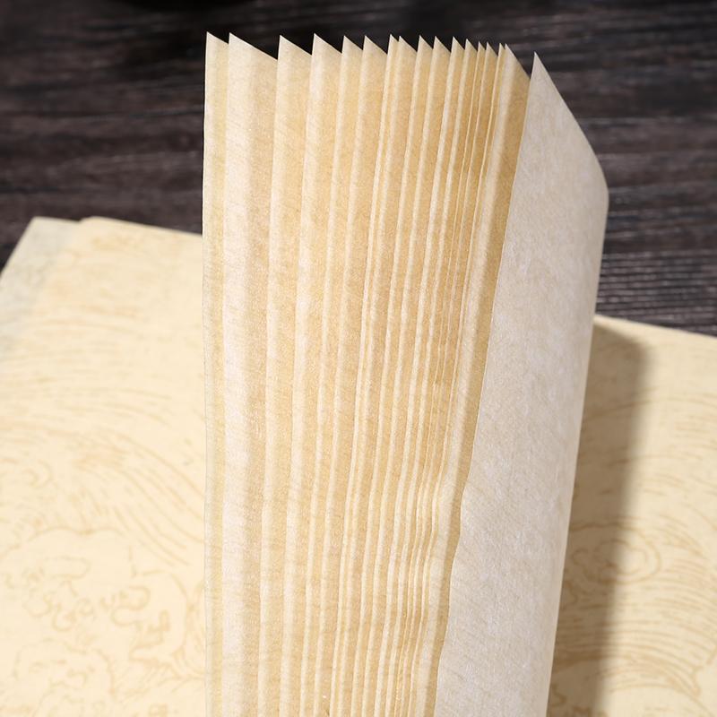 Chinese Xuan Paper Letterhead Half Ripe Batik Calligraphy Waves Pattern Xuan Paper Imitation of Ming and Qing Dynasty Xuan Paper