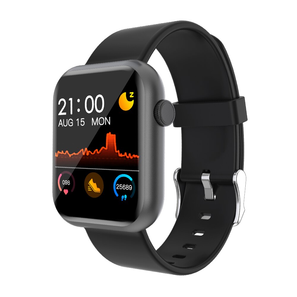 Erilles P9 Smartwatch - Fitness Tracker, Herzfrequenzmesser, Wechselbares Armband, Android Wear Kompatibel: Schwarz
