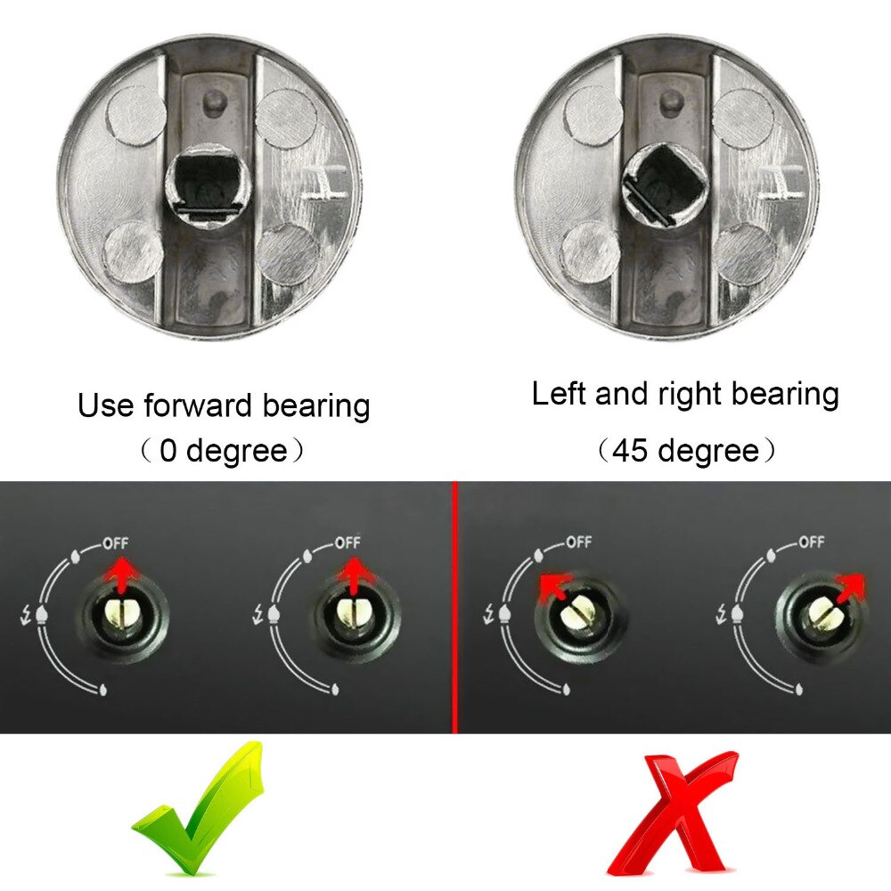 Behogar 2Pcs 6/8mm Universal Metal Rotary Switch Control Knobs Replacement for Kitchen Cooker Gas Stove Oven Cooktop Accessories