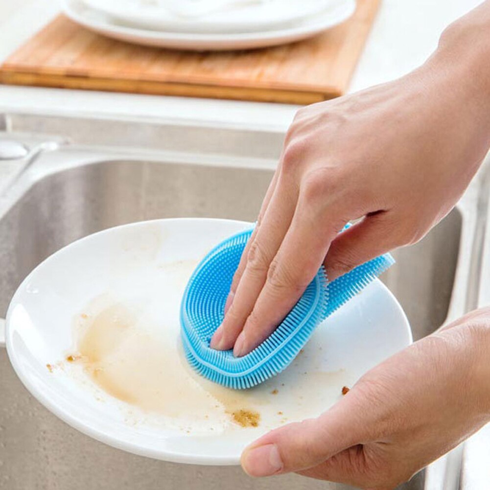 Silikone rund skål pan gryde rengøring vask børste skrubber hjem køkken værktøj