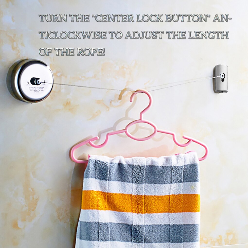 3.8m Clothes Drying Rack Rope Home Storage Stainless Steel Retractable Clotheslines Clothes Dryer Organiser Laundry Hanger