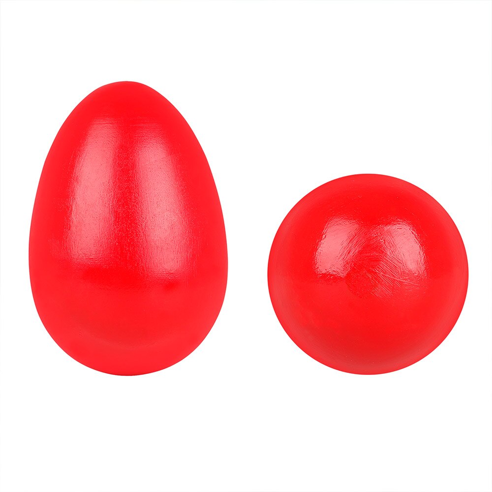 Trä maracas äggskakare musik slagverk instrument ägg 2 st röda orff instrument barn barn utbildning
