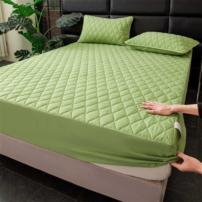 150/180/200/220 Thickened Waterproof Mattress Cover Bed Fitted Sheet Mattress Protector Cover (No Pillowcase) Home Textiles: King / Navy Blue