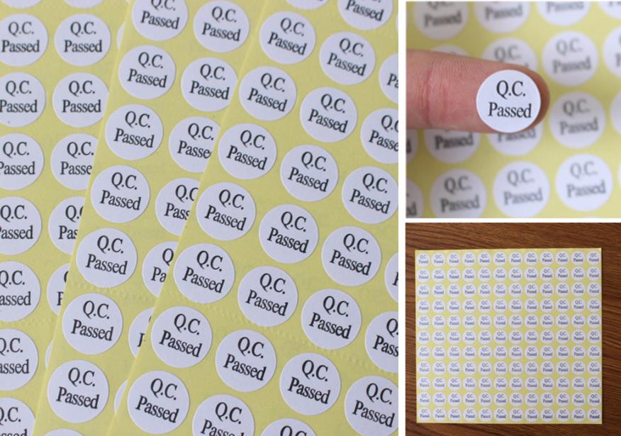 15 Sheets QC PASSED Label QC PASS Inspection Self-adhesive Trademark Pass Sticker Product Inspection Qualified: 13x13mm White 1980pc