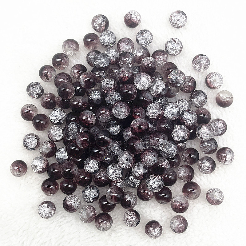 4mm 6mm 8mm Round Glass Crackle Beads Loose Spacer Beads for Jewelry Making Diy Handmade Necklace Bracelets Accessories