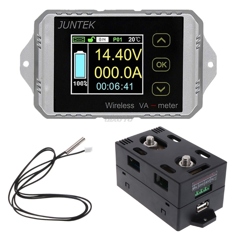 DC 400V 300A Wireless Bi-directional Voltmeter Ammeter Capacity Volt Power Meter S03