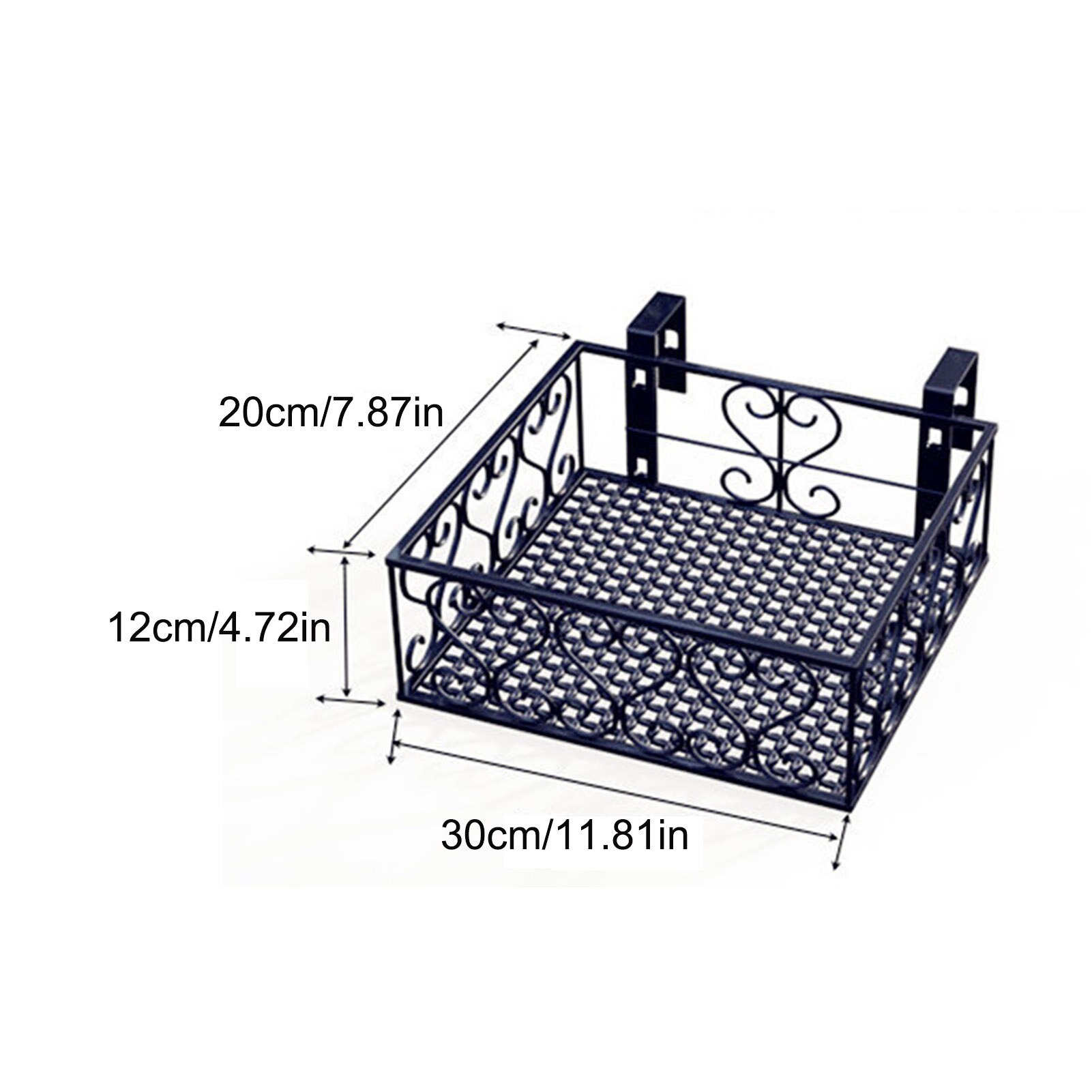 Balcony Hanging Iron Plant Succulent Stand Flower Pot Stand Rack Flowerpot Railing Shelf Flower Display Holder Home Decoration