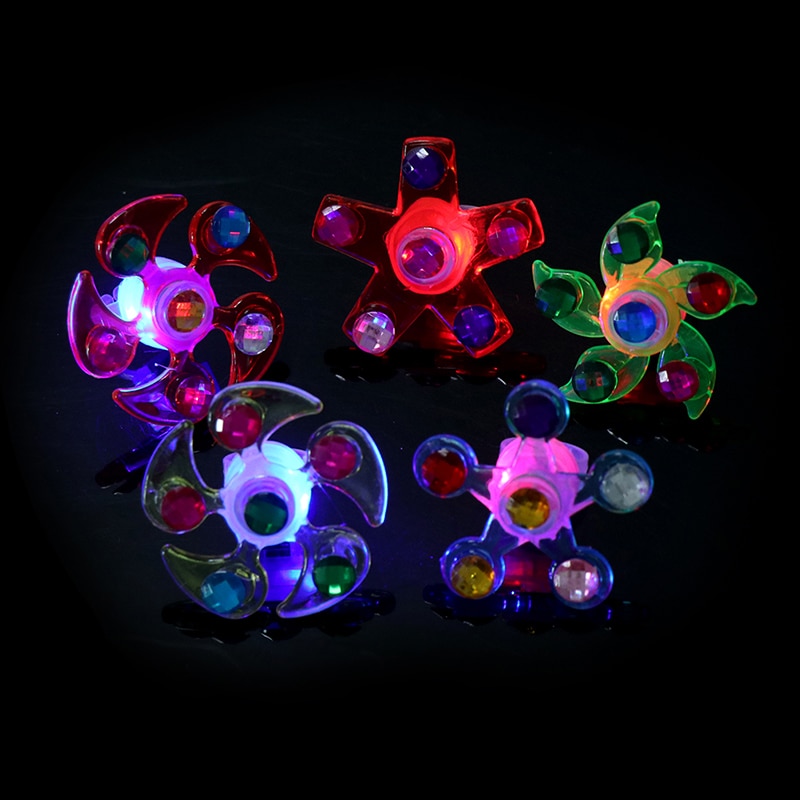 1Pc Fidget Spinner Aansteker Flow Ringen Grappige Led Light Up Tiny Toy Fidget Spinner Stress Gyroscop Speelgoed spiner