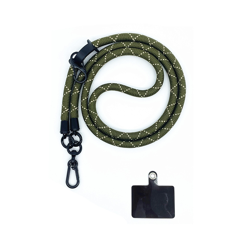 Multifunctional Cell Phone Lanyard Adjustable Crossbody Neck Nylon Shoulder Strap Universal 1 CM Thick Rope Mobile Case Cover: Rose Gold
