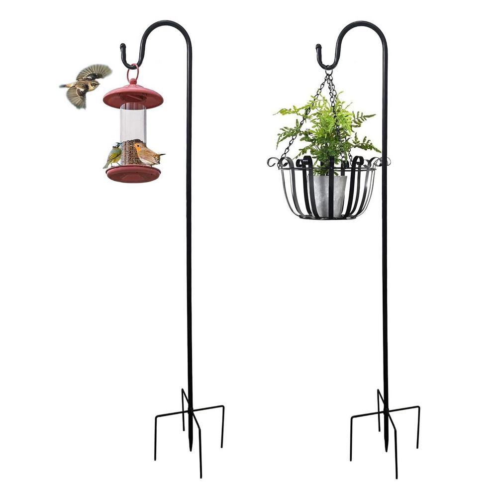 Shepherd Hook with 5-Claw Base Plant Hook Garden Stake Outdoor Plant Stand Hanger Lantern Hooks Outdoor Yard &amp; Garden Decor