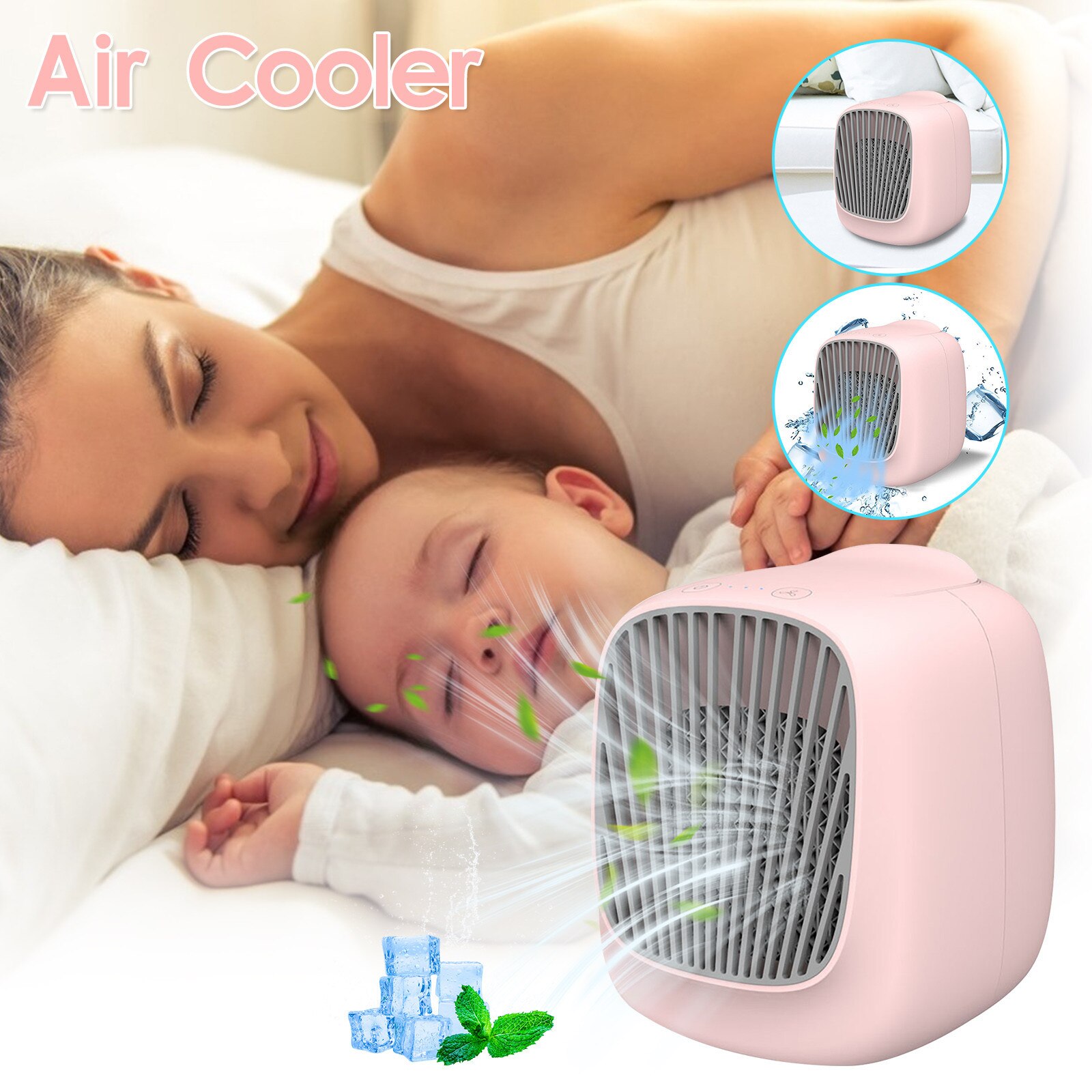 Desktop Air Cooler Portable Mini Air Conditioning Fan Household Refrigerator Desktop Cooler In Dormitory ABS Material USB Gadget