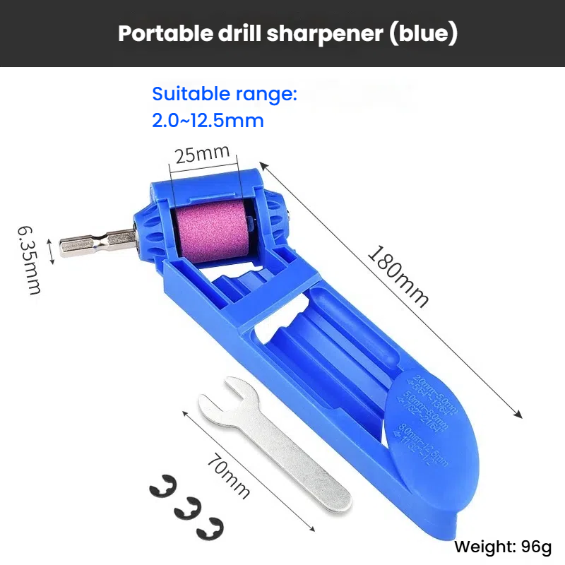 Portable Twist Drill Bit Sharpener Sharpening Tool Drill Sharpener Wrench Corundum Grinding Wheel Millstone Accessories set: Gold