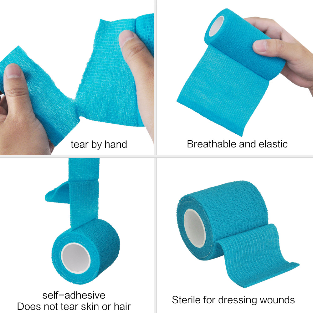 Elastoplast-Bandage élastique auto-adhésif bleu pour le sport, bande ronde pour le soutien du genou, rinçage des doigts, l'hypothèse et épaule, multiple, 4.8m