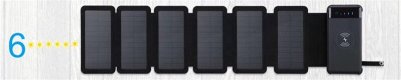 10000 MAh Power Bank Outdoor Portable Detachable Foldable Solar Panel Charger Wireless / Wired Charging With LED Light For Phone: Red