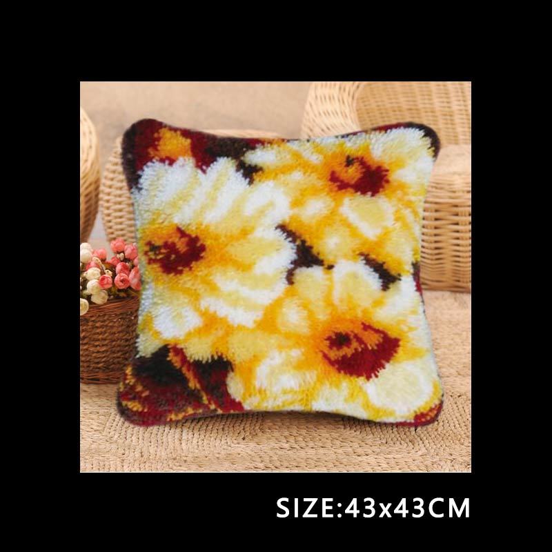 Coussin à crochet, coussin à crochet, coussin à crochet, coussin en mousse pour travaux d'aiguille, taie d'oreiller à crochet, broderie, bricolage, point de croix , 37/43/50 cm: Ti-abz 026