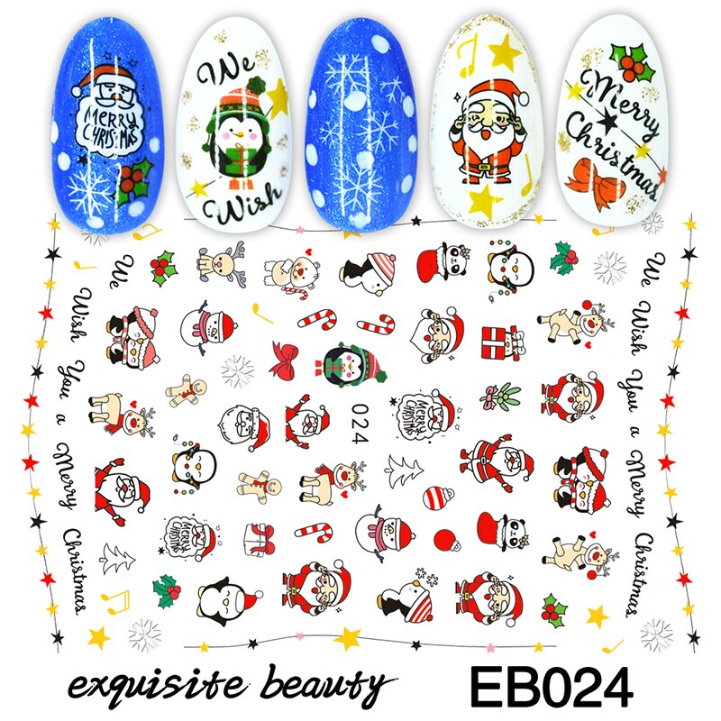 Nagels Stickers Decal Decoratie Halloween Kerst Nail Decoratie Diy Creatieve Ontwerpen Watermerk Decals Tool: EB024